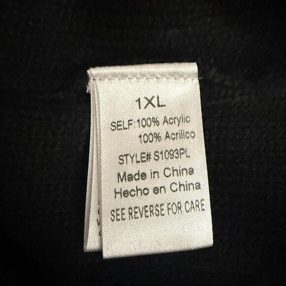 GeeGee Black V-Neck Lightweight Sweater, NWOT! Size 1XL - Picture 6 of 7